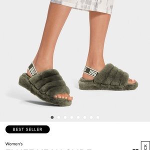 UGG Burnt Olive Fluff Yeah Slippers